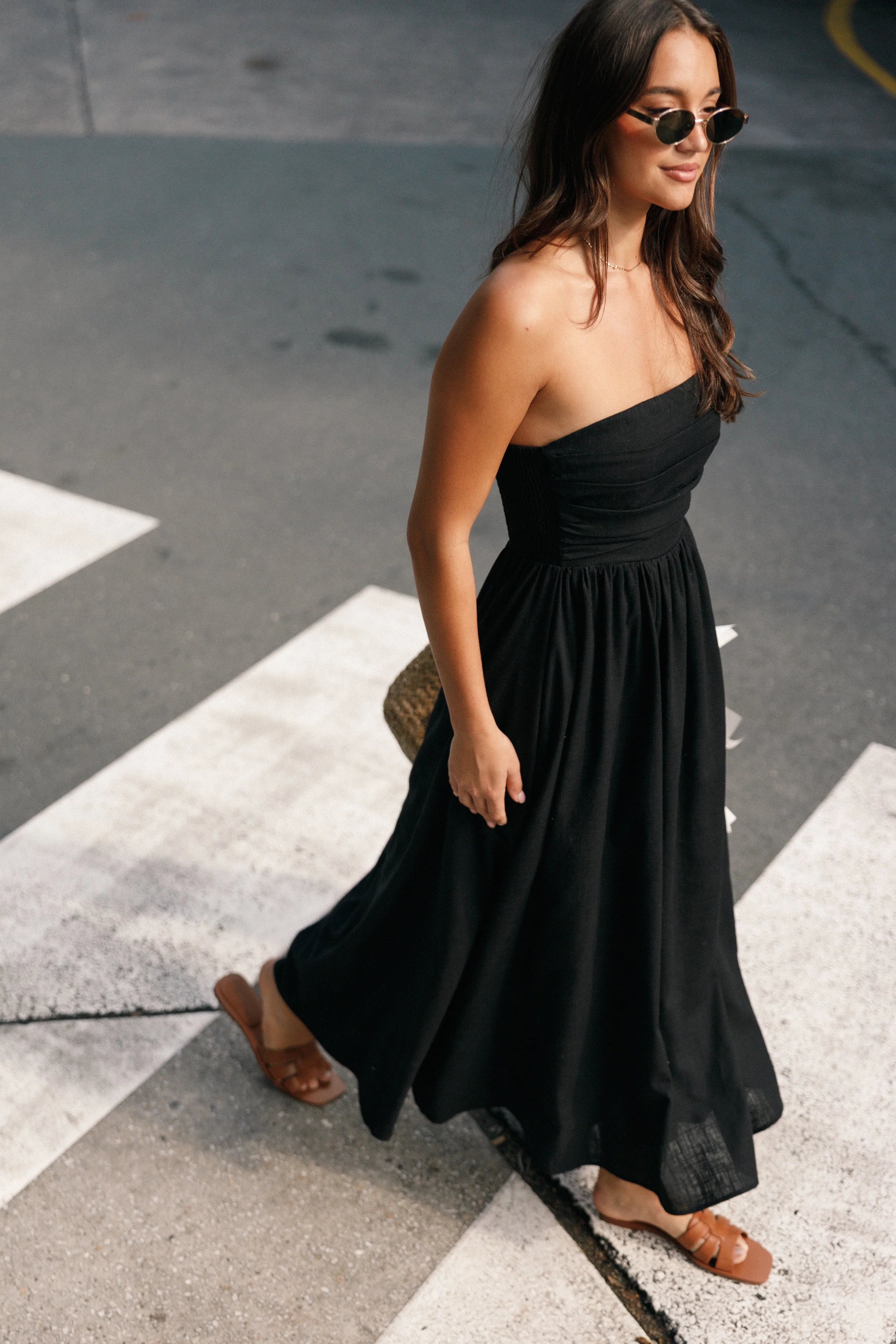 Kayt Strapless Dress Black
