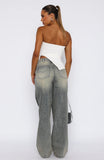 Willow Mid Rise Wide Leg Jeans Sand
