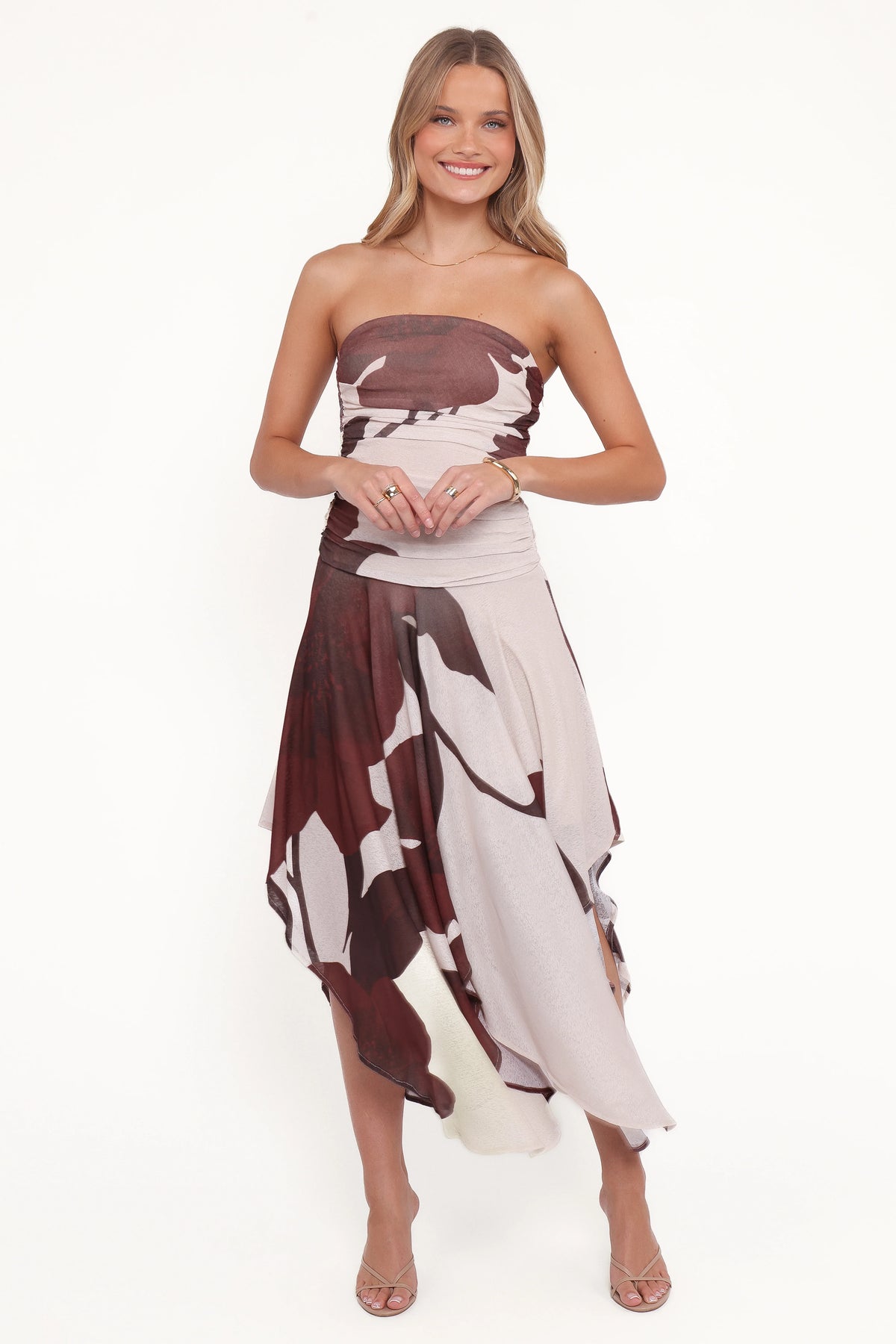Doreen Midi Dress Brown Floral
