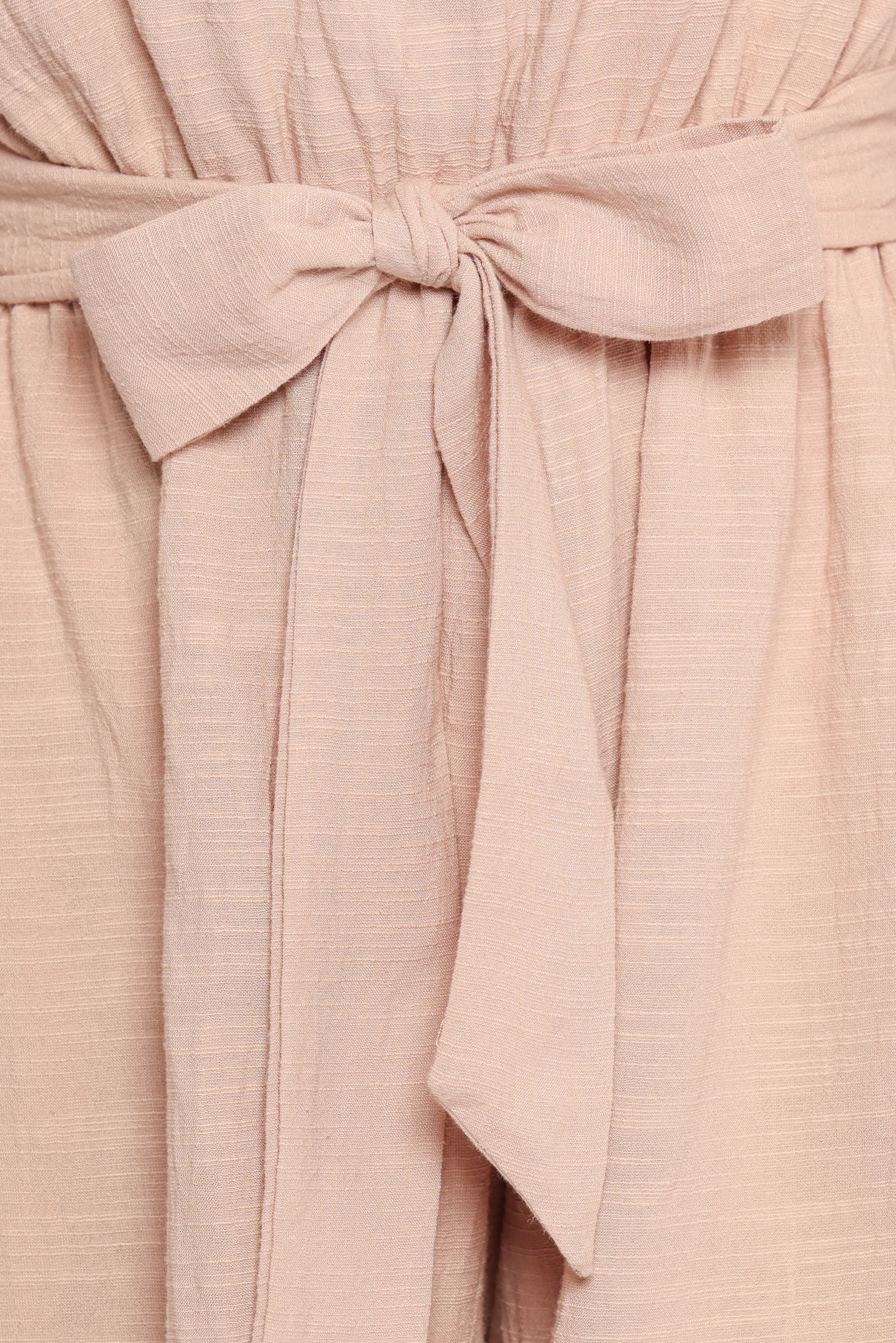 Levana One Shoulder Romper Beige
