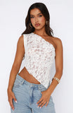 Its A Love Story Lace Top White