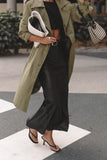 Trina Button Front Trench Coat Olive
