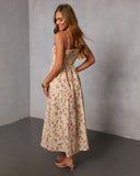 Fresh Fem Printed Sweetheart Maxi Dress
