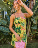 Sunset Frequency Tropical Print Mini Dress
