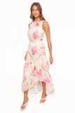 Zula Maxi Dress Pink Garden Floral