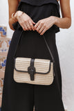 Dovie Straw Shoulder Bag Natural Black