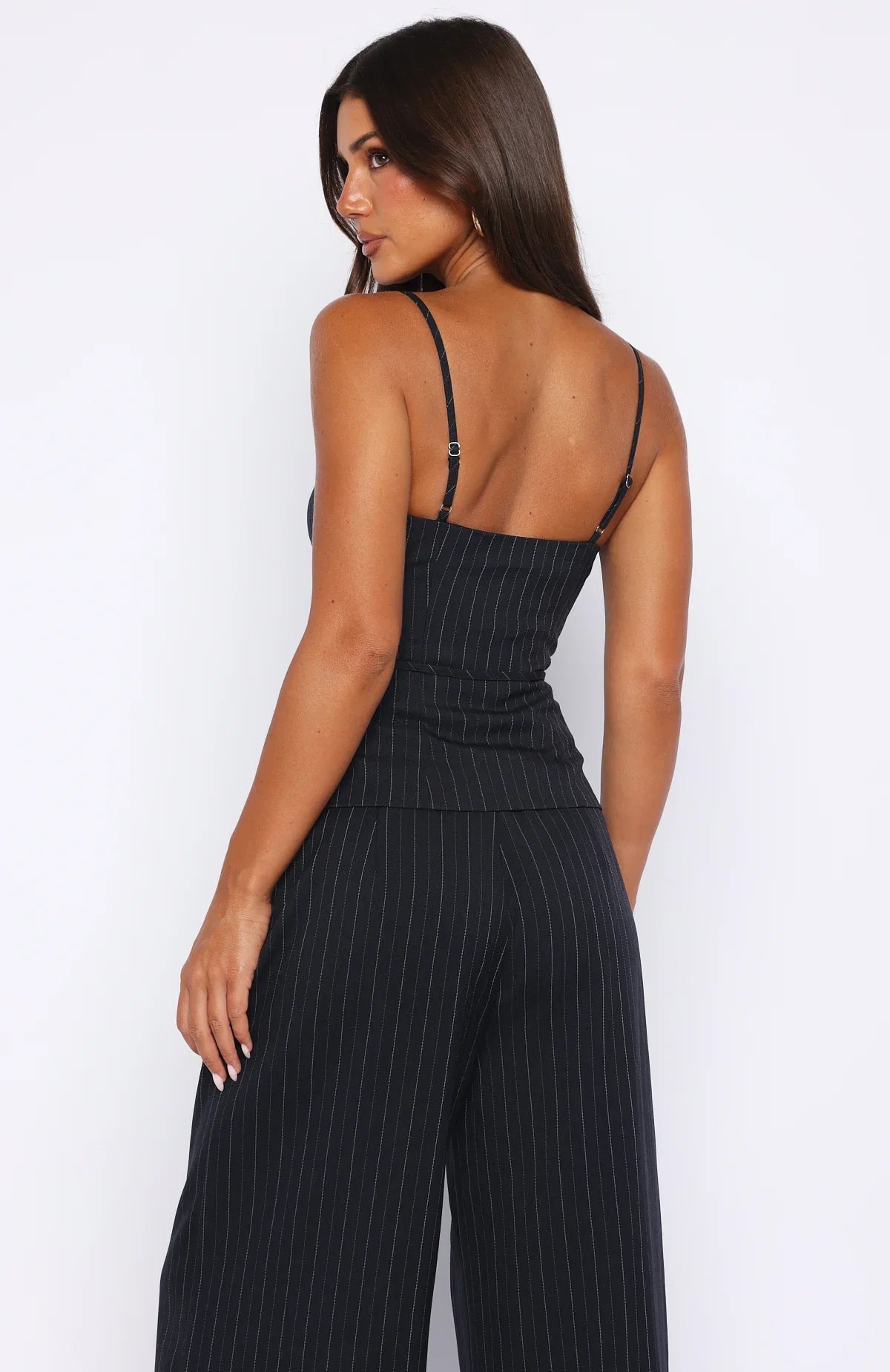 High Line Top Navy Pinstripe