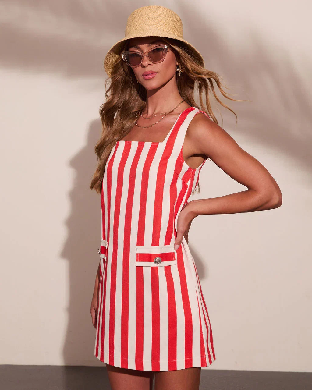 Heritage Tide Cotton Striped Shift Mini Dress