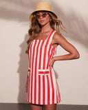 Heritage Tide Cotton Striped Shift Mini Dress