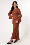 Colter Long Sleeve Maxi Dress Bronze