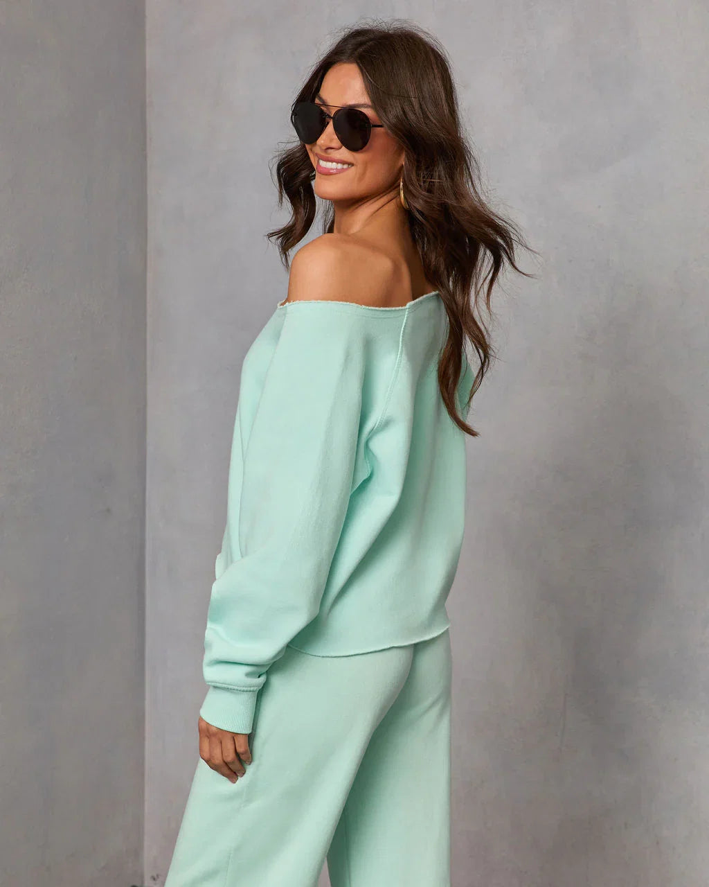 Homebody Honey Off Shoulder Sweatshirt