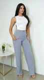 Cora Linen Pants Gray