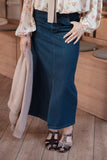 Dana Denim Midi Skirt Midnight