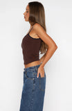 Just Let It Go Singlet Navy Tan Stripe