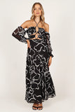 Karma Maxi Dress White Black Floral
