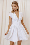 Lyssa Bow Front Mini Dress White