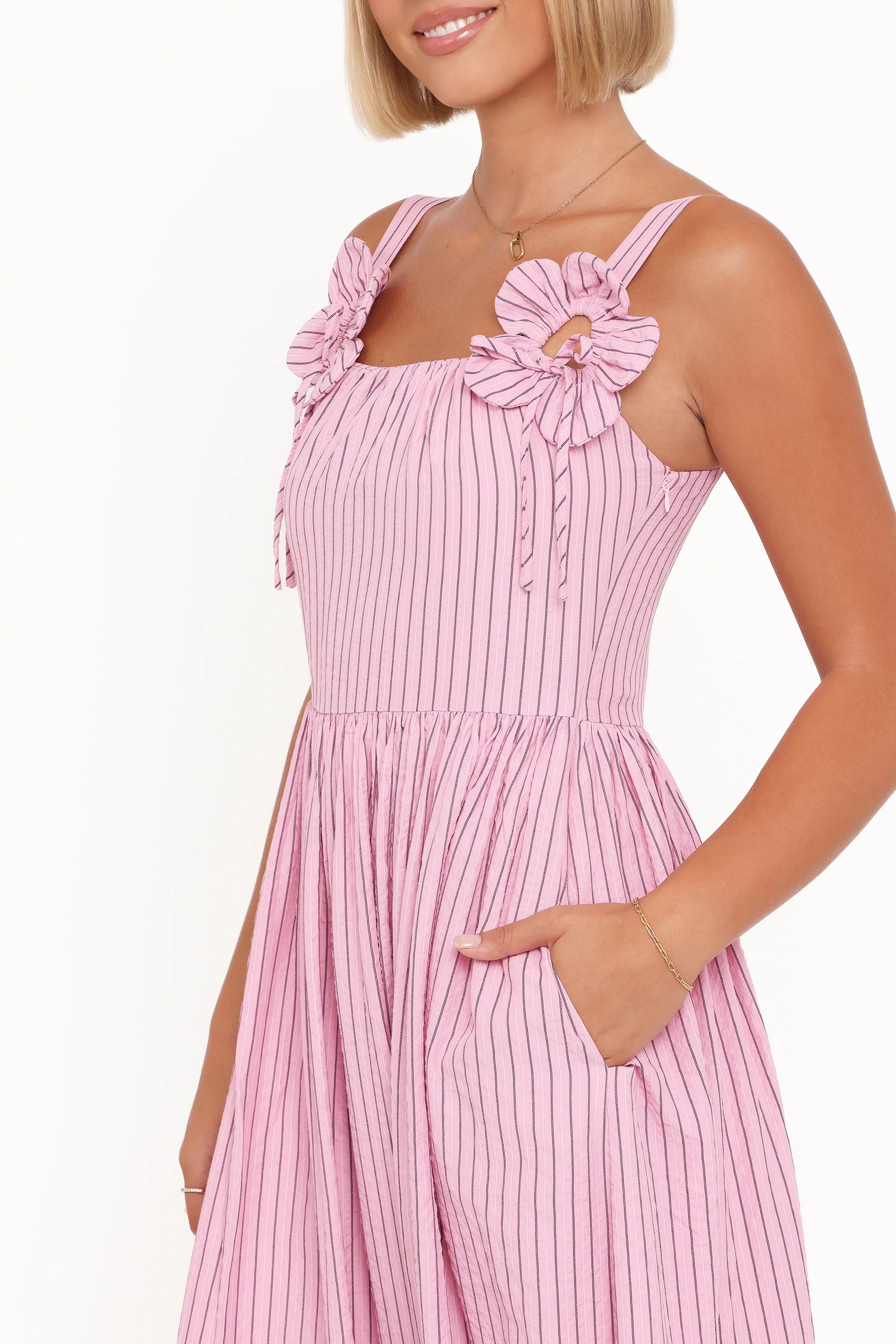 Alden Maxi Dress Pink White Stripe
