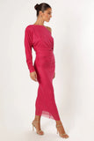 Loeve Long Sleeve Midi Dress Pink