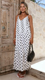 Dimmi Maxi Dress White Black Spot