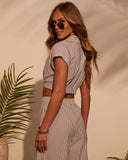 Weekend Trip Pinstripe Crop Top