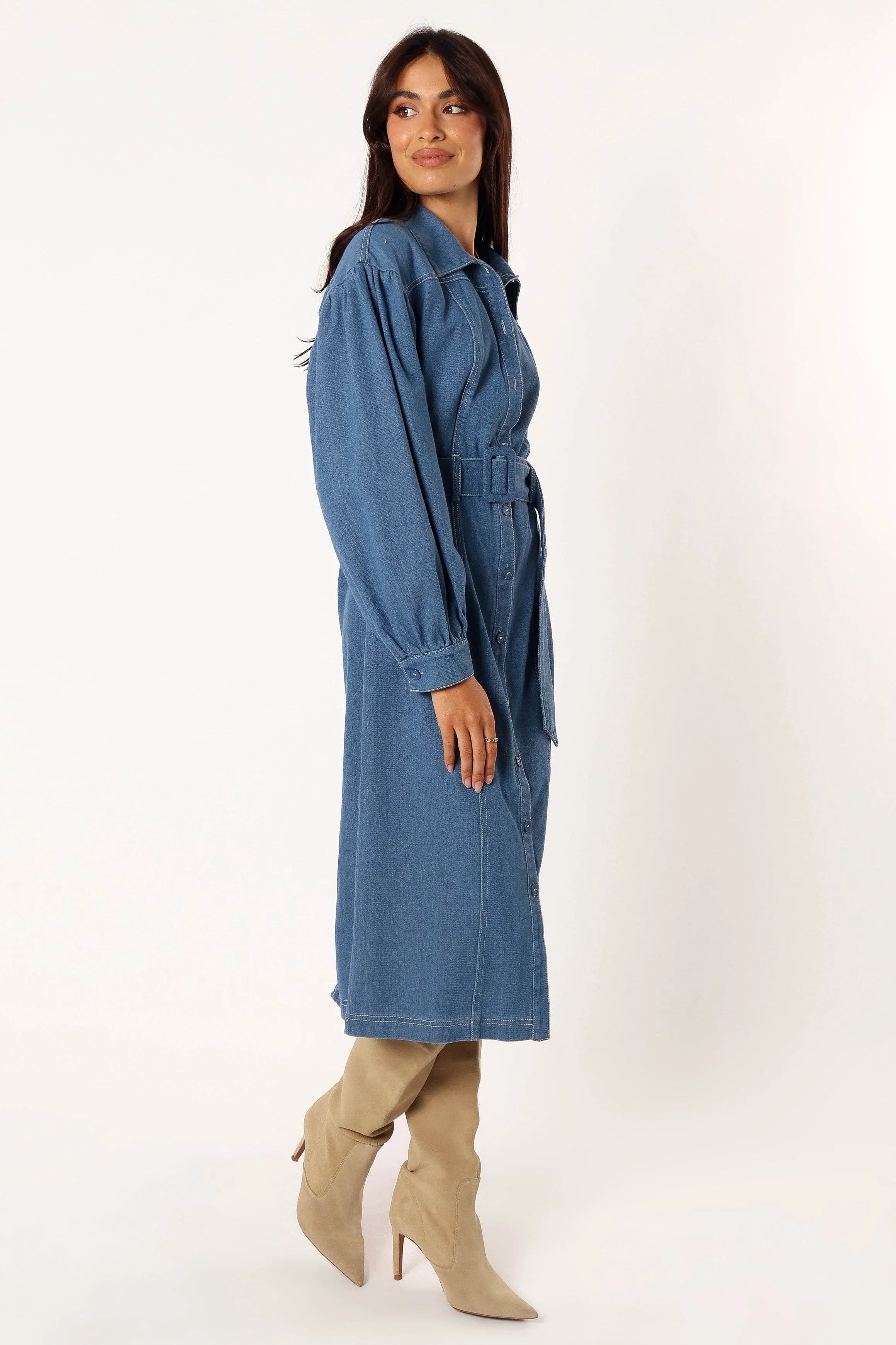 Kocoa Long Sleeve Midi Dress Denim