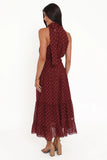 Leona Halterneck Maxi Dress Red Polka Dot