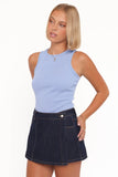 Ari Ribbed Tank Top Cornflower Blue