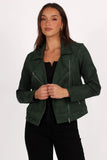 Spencer Faux Suede Moto Jacket Olive