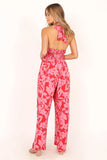 LeLe Halter Jumpsuit Red Pink