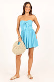 Marie Tie Front Romper Blue