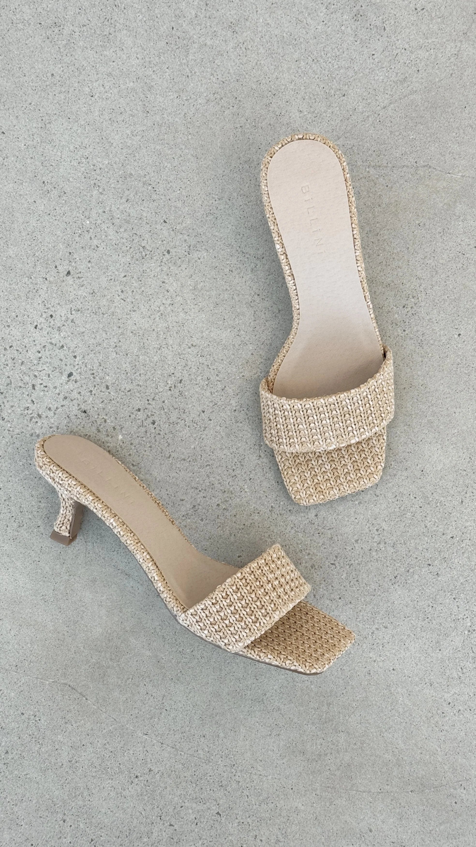 Olga Heel Natural Raffia