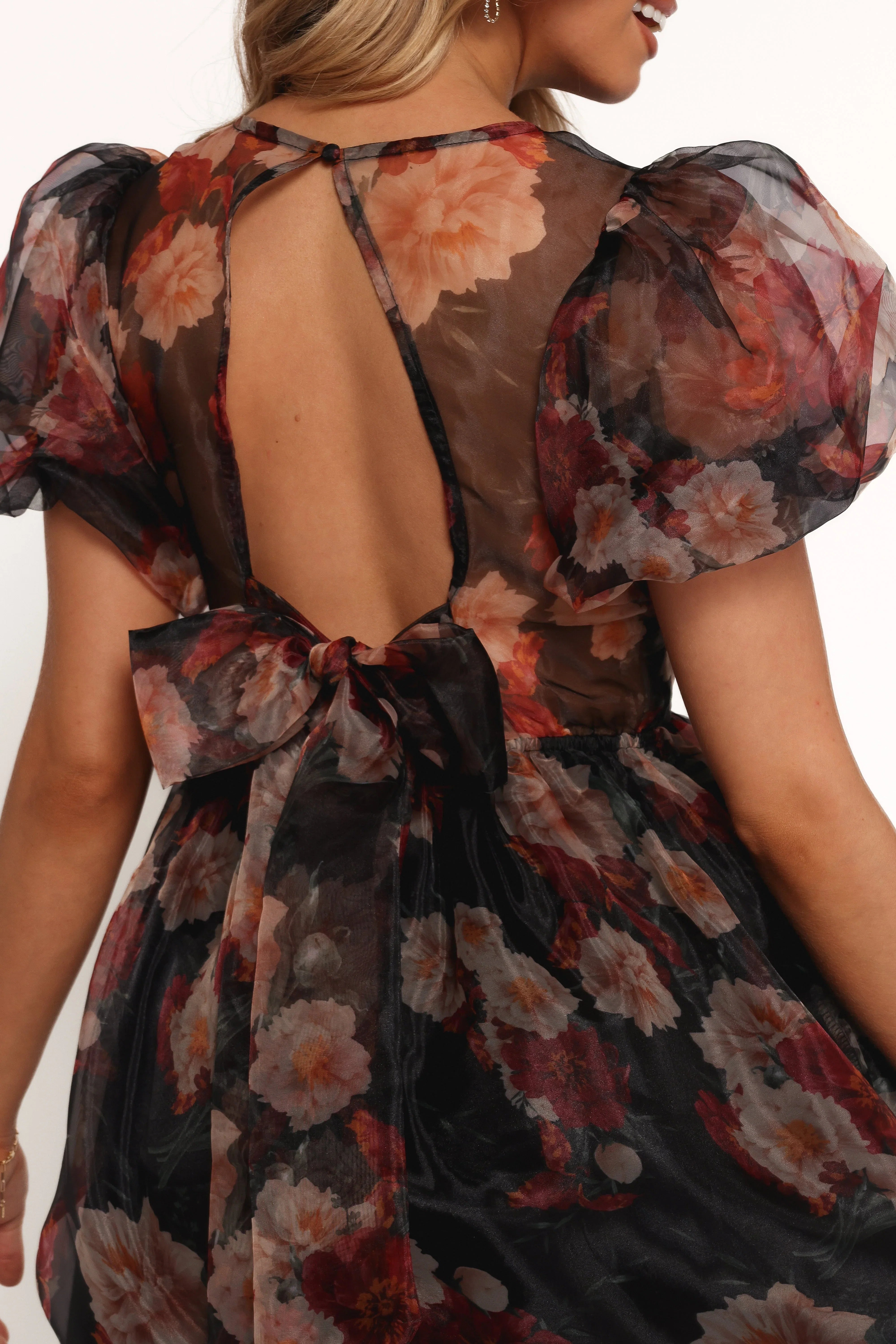 Elspeth Midi Dress Black Floral