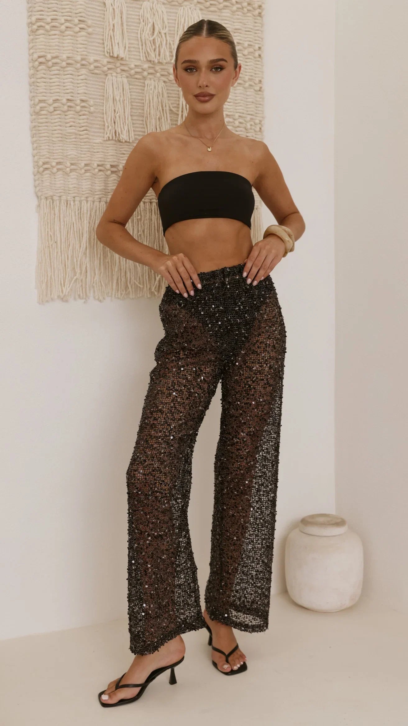 Tera Bandeau Crop Black