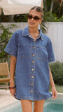 Rayna Denim Mini Dress Dark Denim