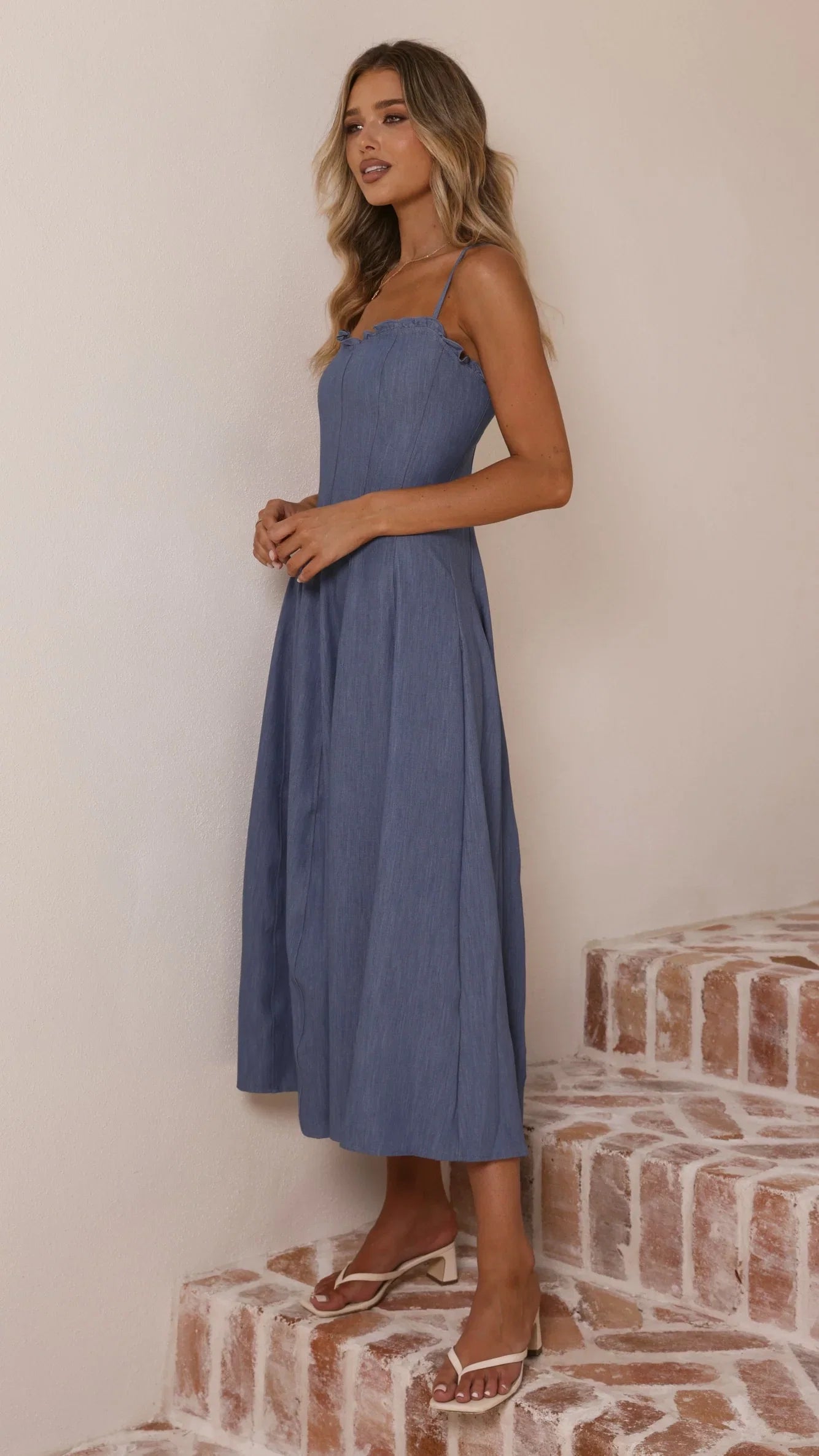 Tanya Maxi Dress Blue Denim