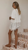 Mirandah Satin Panel T Shirt White