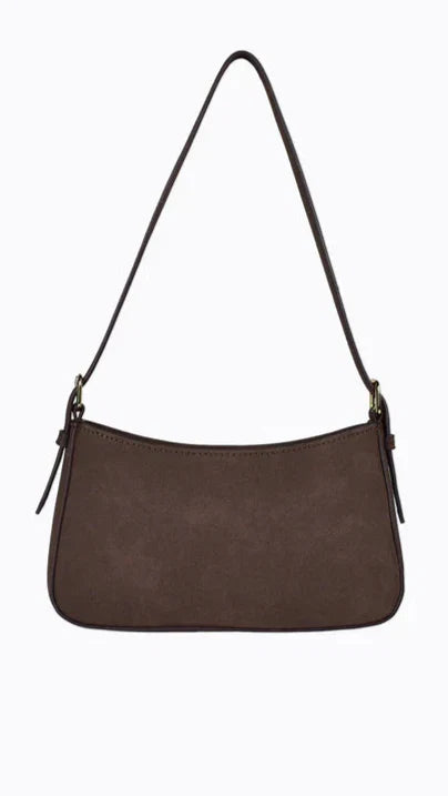 Lilu Shoulder Bag Choc Suede