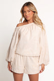 Tuliya High Waist Shorts Tan Swirl