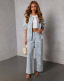 Early Bloom Embroidered Waist Tie Denim Jacket