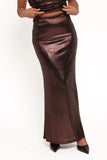 Velman Metallic Maxi Skirt Bronze