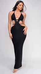 Espanola Crochet Maxi Dress Black