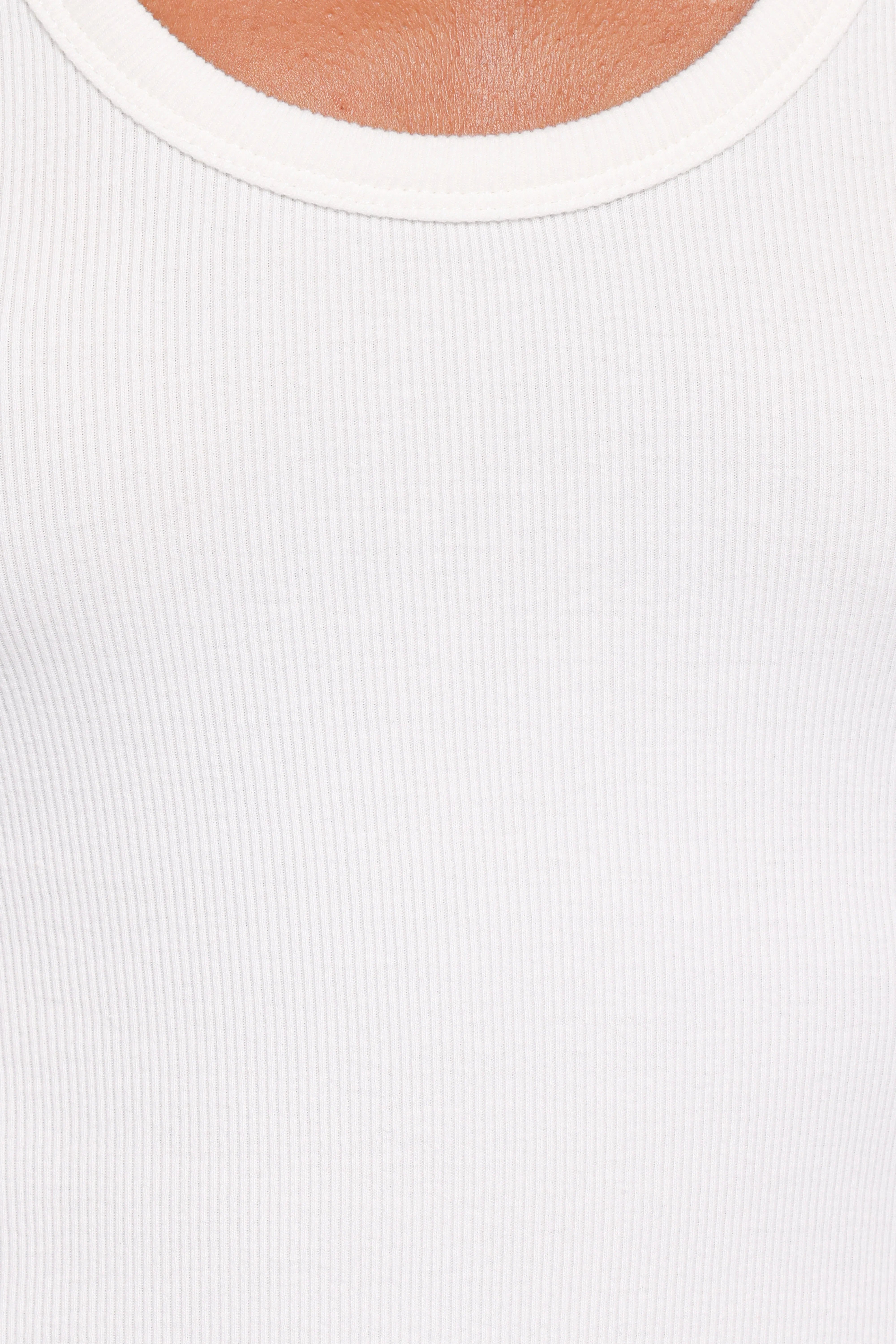 Miles Racerback Rib Knit Tank Top White