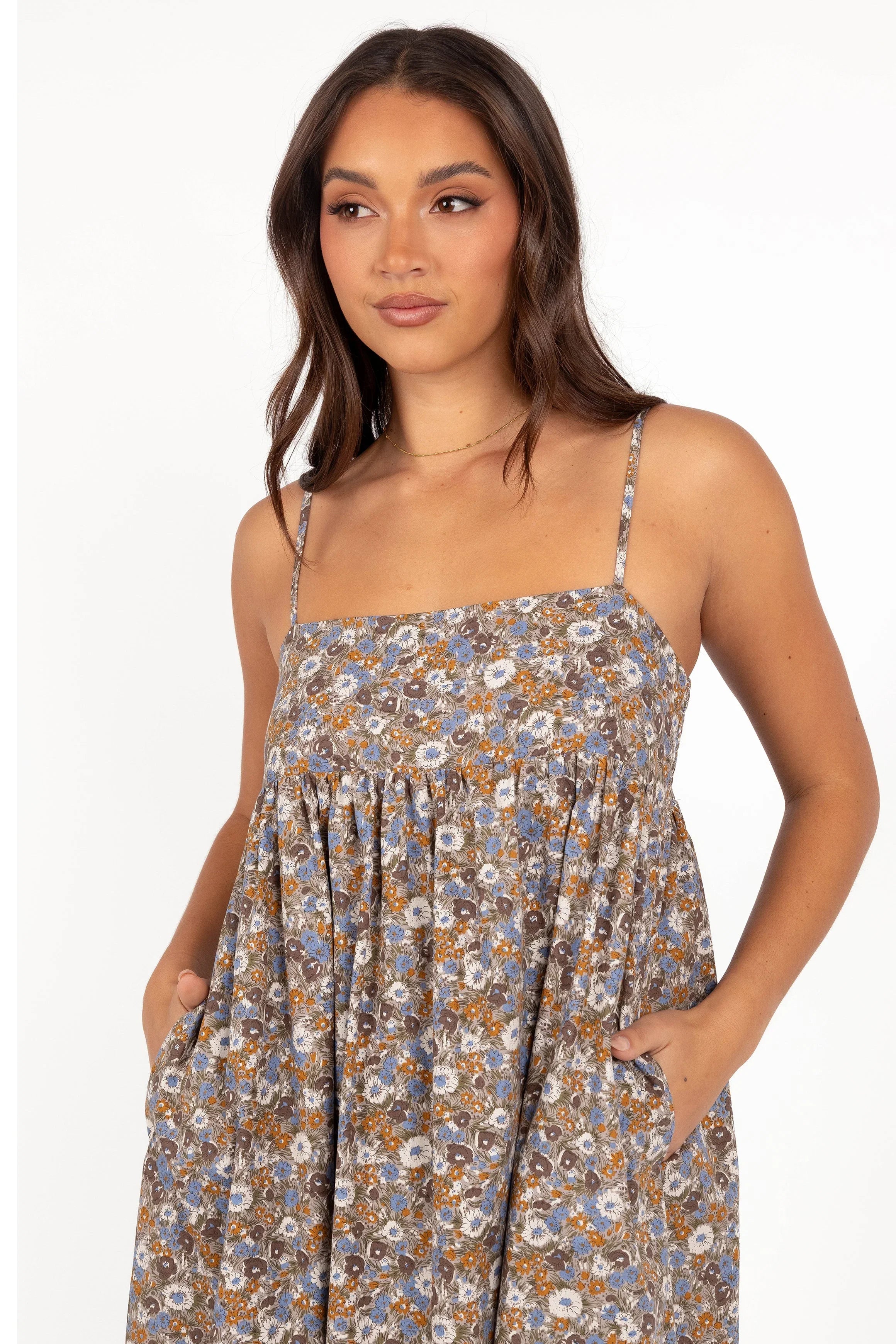 Andy Maxi Dress Olive Ditsy Floral