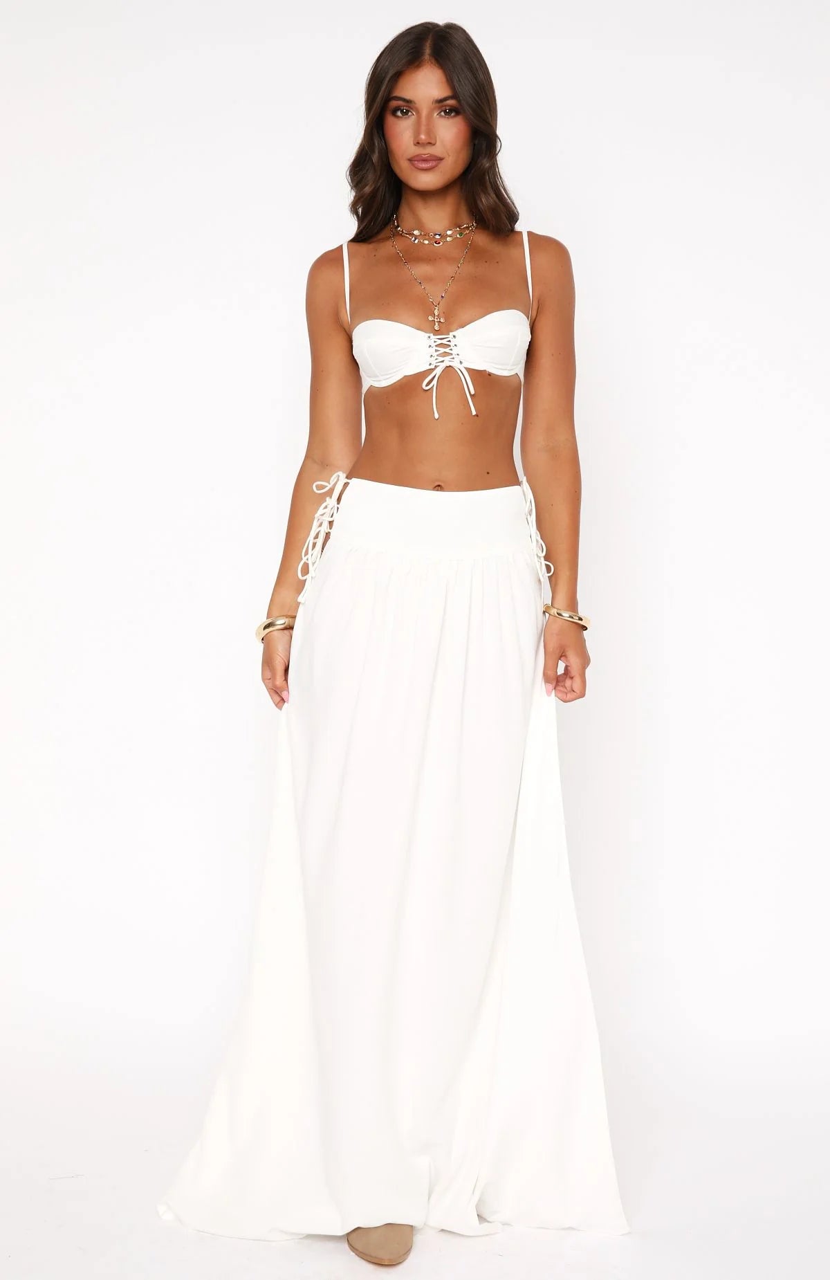 I Know Its Hard Maxi Skirt White