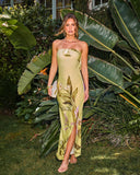 Honey Sunset Tropical Print Maxi Dress