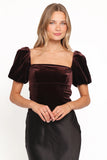 Elyria Puff Sleeve Top Chocolate