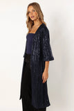 Karsyn Open Front Sequin Duster Navy