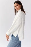 Dana Turtleneck Fringe Knit Sweater White