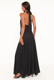 Natalie Halterneck Maxi Dress Black Polka Dot
