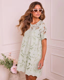 Velmia Lace Crochet Shift Mini Dress